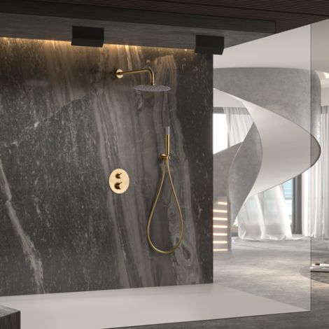 Imex - Columna Ducha Empotrada Termostatica Oro Serie Génova (1/5)