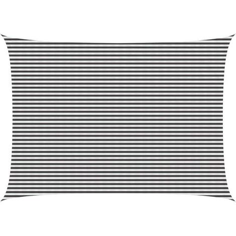 Voile d'ombrage gris anthracite et blanche, 5 x 6 mètres en PEHD (1/5)