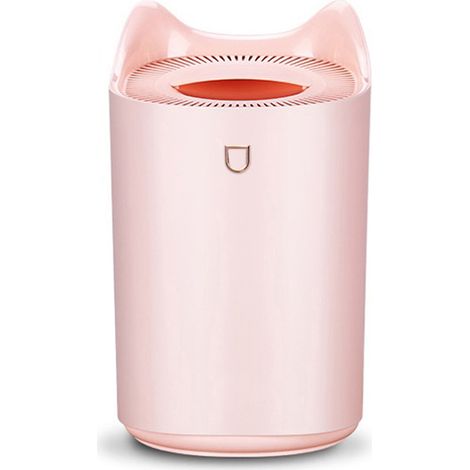 Raumbefeuchter, 3L USB-Luftbefeuchter, ausgestattet mit 7 LED-Lichtfarben und 2 Düsen, kann 24–48 Stunden lang ununterbrochen arbeiten, geeignet für Zuhause, Yoga, Büro und andere Orte. Rosa.