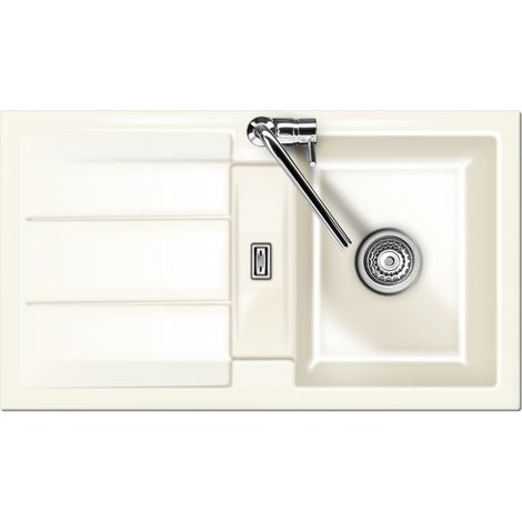 Évier de cuisine Blanc Brillant GENEA - L 870 x l 510 x P 220 mm - sous-meuble 60 cm - Aquatop (1/3)