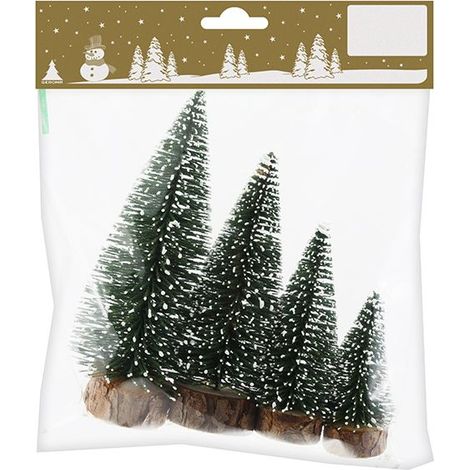 Tannenbäume 7,5/10/12,5/15 cm grün, 4 Stück Deko Weihnachten