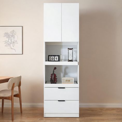 Buffet coloris blanc en MDF 59,5 x 45 x 200 cm (1/5)