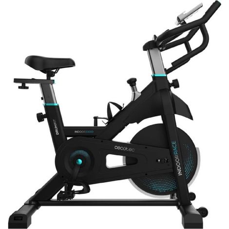 Cecotec Bicicleta Estática Indoor con Volante de Inercia de 20Kg DrumFit Indoor 20000 Race. Pulsómetro, Pantalla LCD