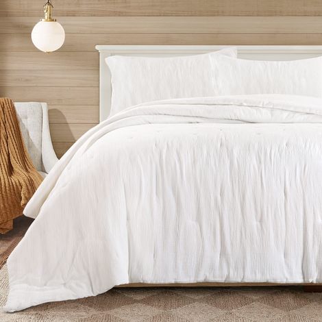 Couette en Mousseline 100% Coton pour très Grand lit surdimensionné, 304,8 x 304,8 cm, légère et Respirante, Couette Alternative au Duvet, Gaze Douce, Insert de Couette Duveteuse réversible (1/5)