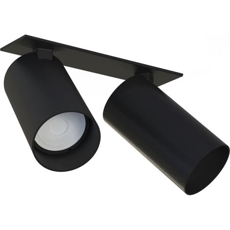 Spot Strahler Metall Aluminium GU10 verstellbar Schwarz 2-flammig länglich Modern (1/3)
