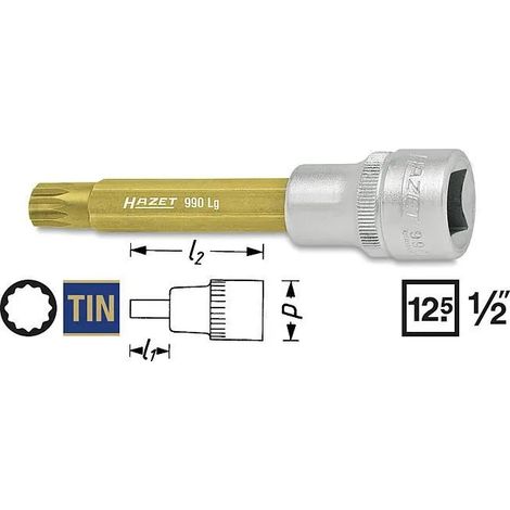 Llave de vaso Hazet 990lg-9 1/2 pulgada 100 mm