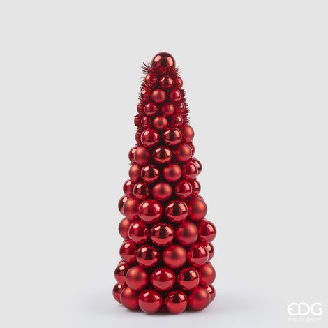 Albero di Natale con palline colore rosso, decorazione natalizia per interno -Grande