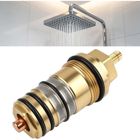 Cartouche Thermostatique 94282000 Unité de Réglage de La Température en Laiton Raccord 3/4" Convient Aux Mitigeurs Thermostatiques de Bain 2 et 3 Trous (1/5)