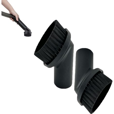 Cepillo para aspiradoras - Cepillo redondo - Para esquinas y superficies delicadas - 32 mm - Negro (1/3)