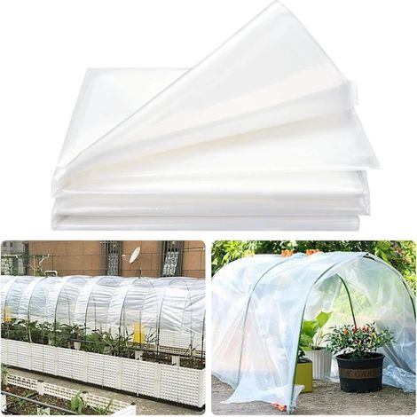 Filiyano-Film plastique transparent en polyéthylène pour serre, 2 x 10 m, extra épais, pour jardin ou tunnel. (1/5)
