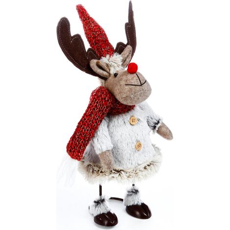 Déco de Noël Personnage à ressort en métal et textile H 35 cm - Feeric Christmas