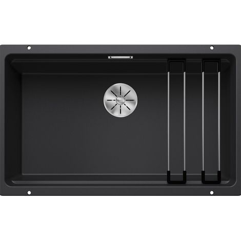 Blanco Etagon 700 - Silgranitspüle, 73x46 cm, mit Schienen, Schwarz 525891 (1/5)