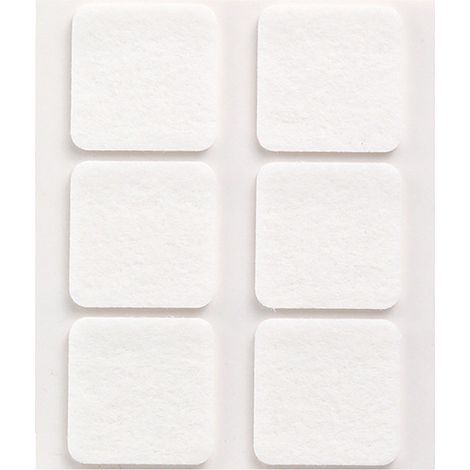 Pack de 6 feutres adhésifs synthétiques blancs 31x31mm Plasfix INOFIX (1/3)