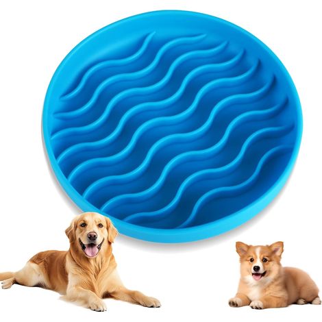 Fressnapf mit Anti-Fress-Funktion, Ø 20 cm, Silikon + Saugnapf, für langsame und ausgewogene Mahlzeiten für Hunde/Katzen.
