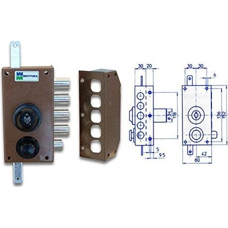 Mottura 30.436 Serratura Pompa Tripl S/A Dx (1/2)
