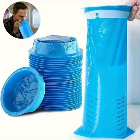 Paquet de 40 sacs à vomi jetables - adaptés aux voyages, aux vomissements en voiture et aux sacs poubelles. (1/5)