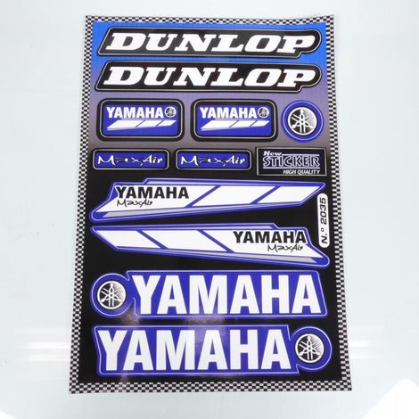 Stickerbogen Aufkleber Yamaha Dunlop blau und weiß für Motorrad