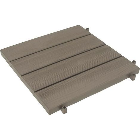 Dalle imitation bois en plastique recyclé – Revêtement de sol esthétique et durable – Installation rapide par embotement – Résiste aux intempéries (1/5)