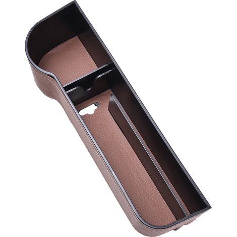 (Marron à gauche) Organisateur d'espace pour siège auto, panier de rangement latéral pour console centrale, boîte de rangement pour divers objets, attrape-téléphone, clés, cartes, stylo (1/5)