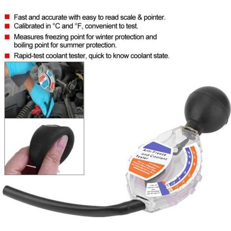 EBTOOLS Type de cadran Testeur de liquide de refroidissement Testeur Liquide de Refroidissement pour Densimètre Antigel Type de (1/4)