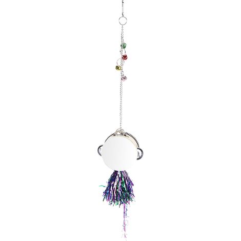 Jouets de tambour miroir de poulet pour animaux de compagnie, poussins poules suspendus, jouet de jeu Double face avec cloches (1/5)