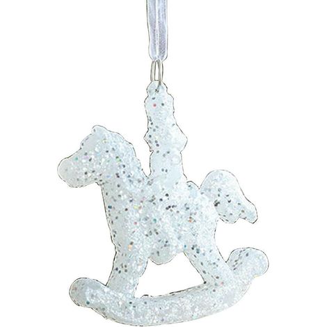 Weihnachtliches Trojanisches Pferd – Niedliche Bastel-Hängeornamente für Partys, Weihnachtsbaumschmuck, Weiß (1/5)