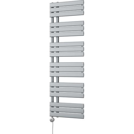 Tristan - Silver Electric Towel Rail H1564mm x W500mm 700w Thermostatic (1/3)