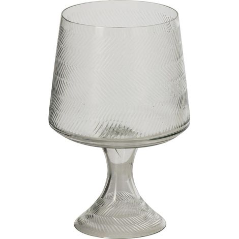 Photophore sur Pied en Verre "Brice" 27cm Transparent