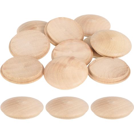 10Pcs Bouchons à Bouton en Bois, 40mm/1,57" Bouchon de Trou de Vis en Bois Dur, Capuchons en Bois de Dôme, Bouchon en Bois pour Meubles, Travail du Bois, Artisanat (45mm x 40mm) (1/5)