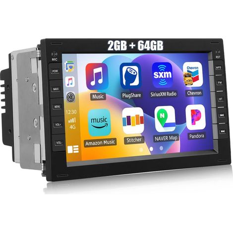 2+64G 15 Autoradio pour Golf 4 Polo Sharan Jetta MK4 T5 Multivan, 7 Pouces Double Din Autoradio avec Navi Bluetooth RDS WiFi (1/5)