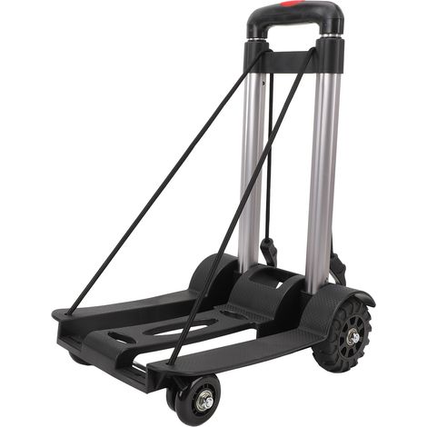 Chariot à main pliant en alliage d'aluminium, 4 roues, charge de 40kg, chariot pour faire du shopping, bagages