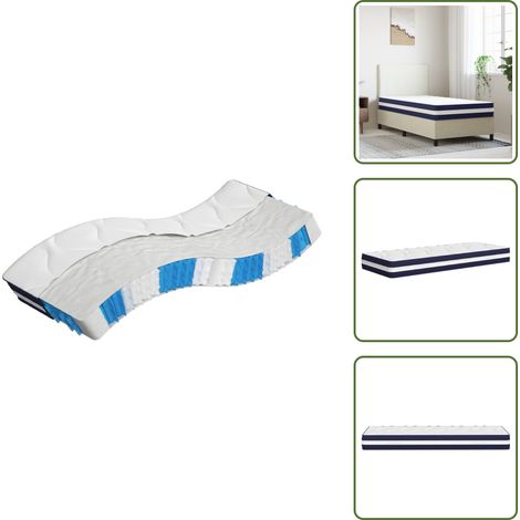 Matelas à ressorts - vidaXL Matelas à ressorts ensachés dureté moyenne 90x190 cm - Matelas de sommeil (1/5)