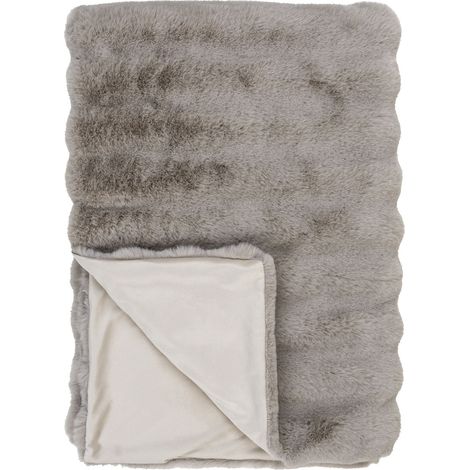 Galena Plaid in pelliccia sintetica grigia 130x180 cm