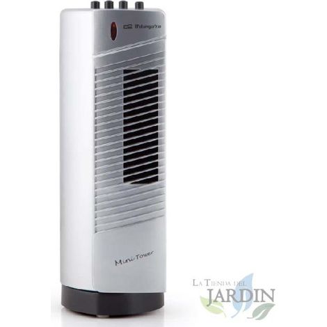 Mini ventola da tavolo da tavolo Orbegozo da 30 W, grigia e nera.