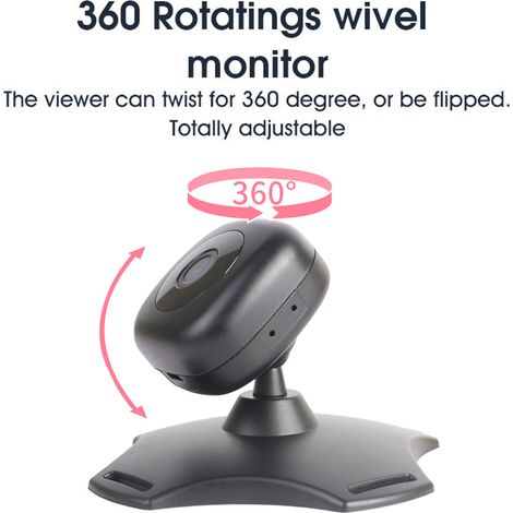 Telecamera wireless per auto per neonati con WiFi per sedile posteriore, visione notturna a 360°, specchietto con alimentazione USB (1/5)