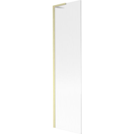 Mexen Next L Badewannenfaltwand 1-flügelig 50 x 150 cm, Streifen, gebürstet Gold - 895-050-000-03-09-55 (1/5)