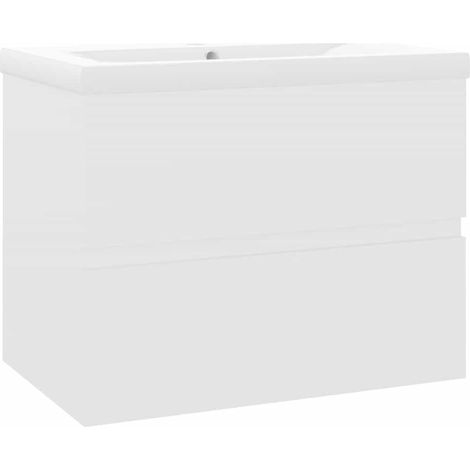 vidaXL Mueble con lavabo madera de ingeniería blanco (1/2)