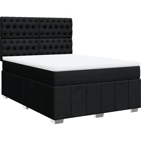Maison Exclusive - Boxspringbett mit Matratze Schwarz 140x200 cm (1/5)