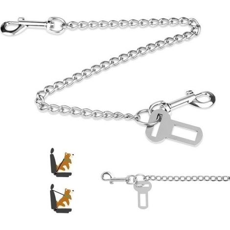 Ceinture Chien Voiture - Laisse Chien Voiture Anti-Morsure en Acier Inoxydable 3 en 1 - 60cm (1/3)