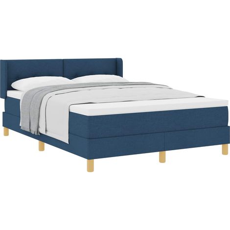 Maison Exclusive - Lit à ressorts avec matelas Bleu 190 x 140 cm tissu (1/5)