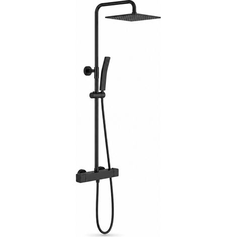 Colonne de Douche Thermostatique Inox Salle de Bain Noire (1/5)