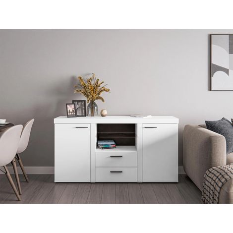 AX LIVING Schubladenschrank Kommode Spacoro 2T2S Modern in Weiß Matt