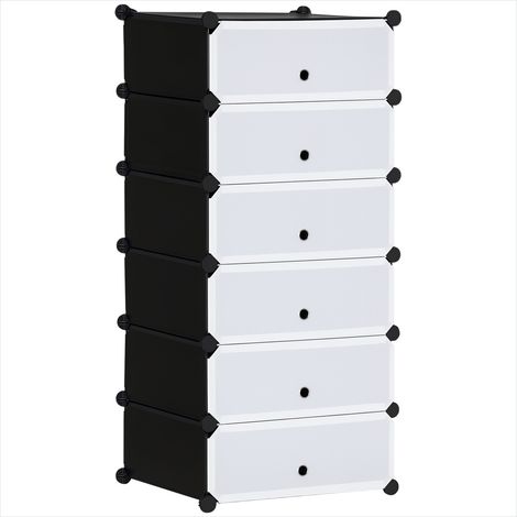 Bibliothèque Rangement modulable 6 casiers porte chaussures en PP (1/5)