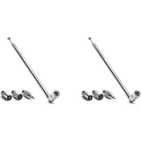 2x Stabantenne 3,5-mm-Adapter FM-Radioantenne Ersatz Teleskopschraube F-Stecker AV-Stereo-Receiver (1/5)