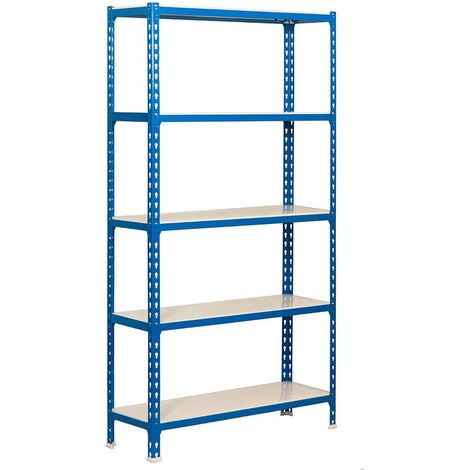 Simonrack Moderne Metallregal Blau Weiß 5 Ebenen