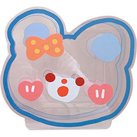 Boîte de Rangement Transparente pour Pinceaux de Maquillage Multifonctionnelle en Forme d'Ours Mignon - Organisateur de Bureau ou Coiffeuse (1/5)