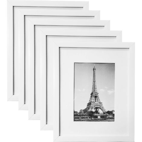 de 5 cadres photo en PVC blanc légers et modernes à