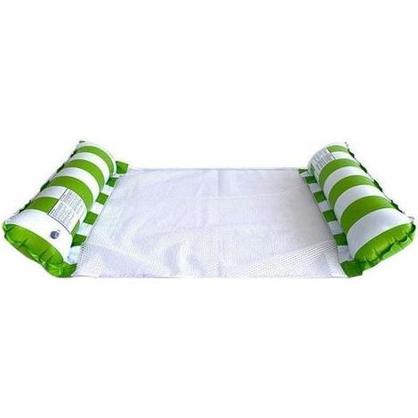 2 pièces Lit Flottant Gonflable Pliable, hamac d'eau, Chaise Longue Piscine Salon Matelas pneumatique Piscine hamac Gonflable Piscine hamac Gonflable pour Adultes et Enfants. (Vert + Jaune)
