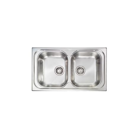 CM 011344.X1.01.2016 Pizzica Lavello da incasso 2 vasche in acciaio inox satinato 86 x 50 cm colore Inox satinato (1/5)