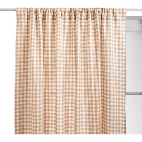 Rideau Groove 260x140cm vichy beige lin - créateur d'intérieur
